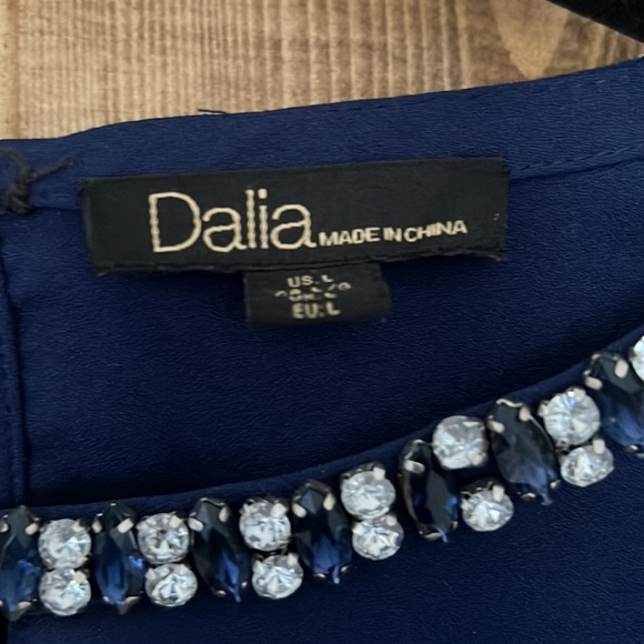 Navy blue sleeveless blouse size L - Picture 3 of 6